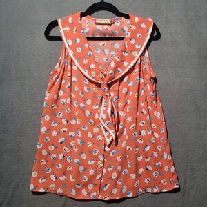 Beach Bash Women's Summer Sleeveless Blouse Size XL